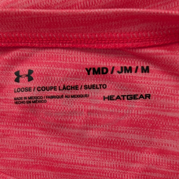 Under Armour Girl's (Size Medium) Pink Loose-Fit Heatgear T-Shirt - Picture 5 of 6